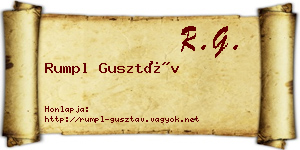 Rumpl Gusztáv névjegykártya